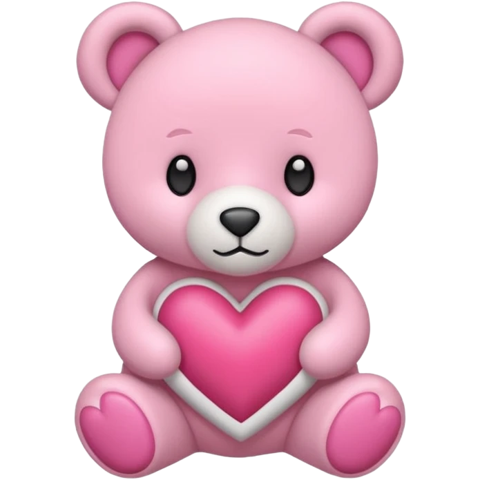 Oso blanco corazón. Rosa emoji