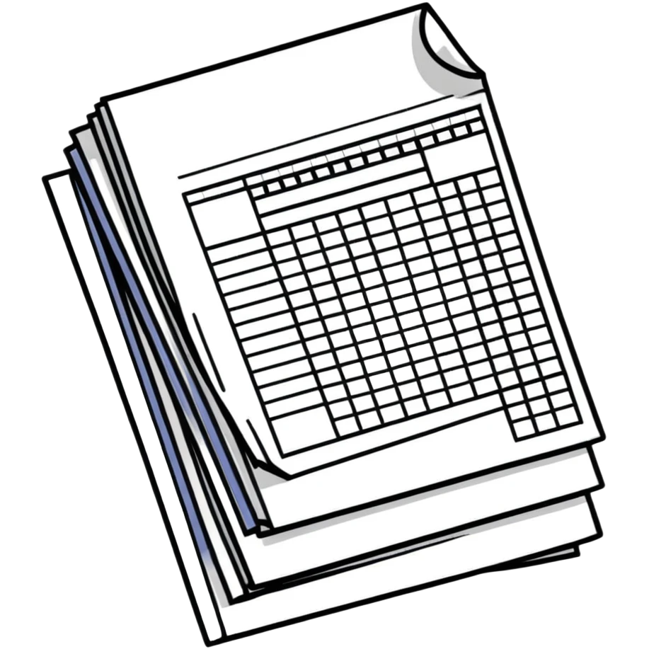 stack of spreadsheet documents emoji