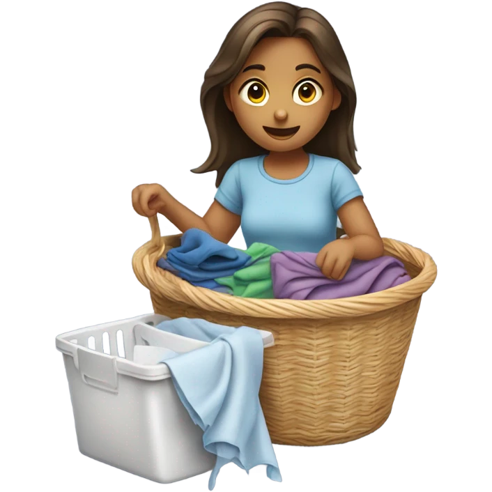 Girl doing laundry emoji