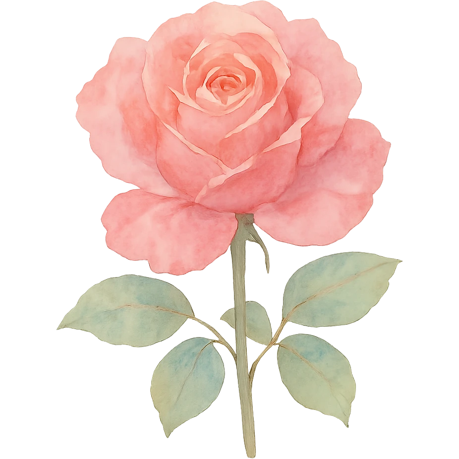 rose painted with watercolor, soft color transitions emoji