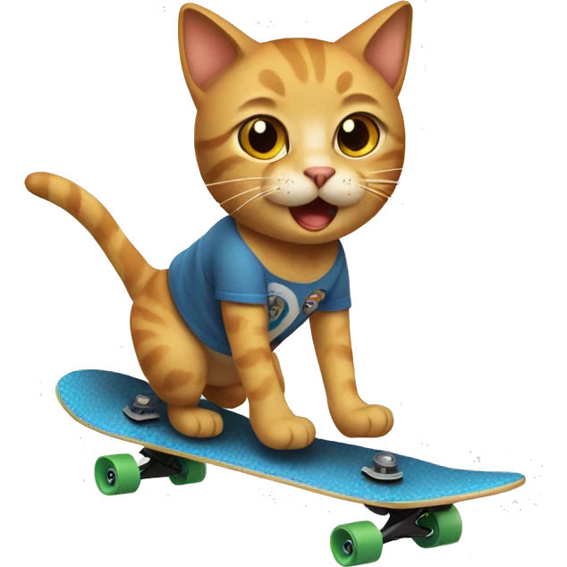 Cat riding a skateboard  emoji