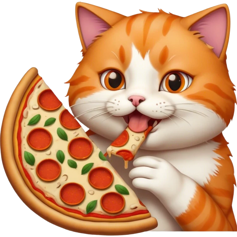 cat eating pizza emoji