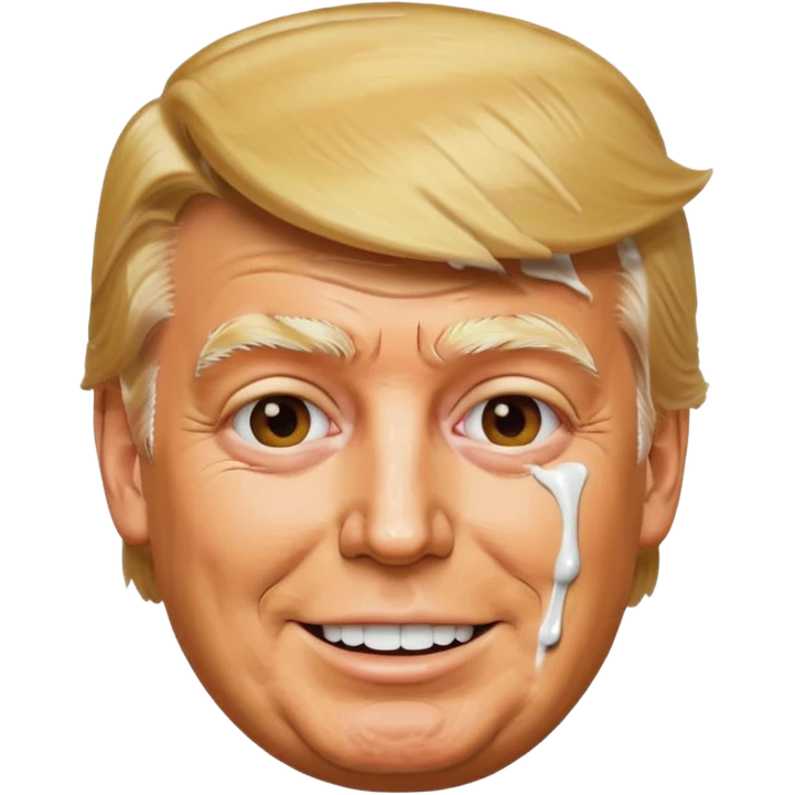 Donald trump glue all over face emoji