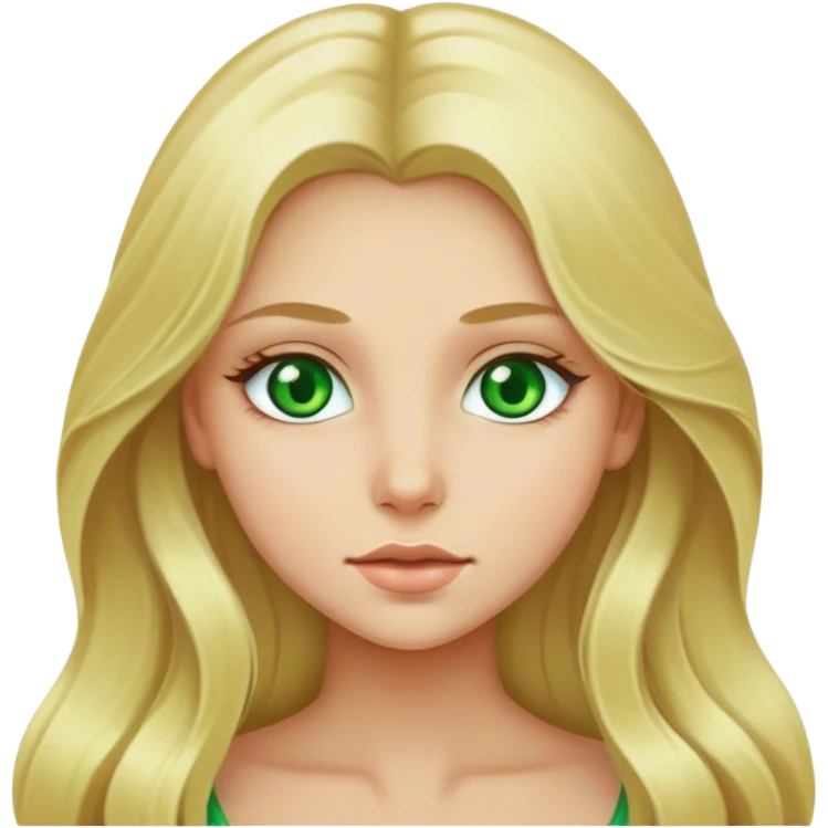 Blonde girl with green eyes long hair  emoji