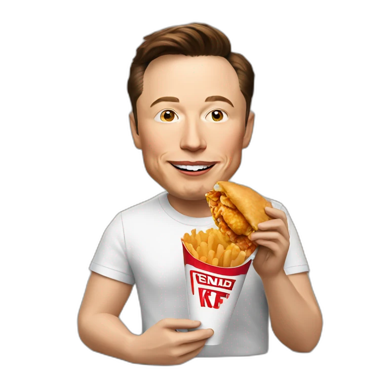elon musk eating KFC emoji