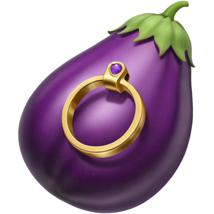 eggplant with signet ring around it emoji