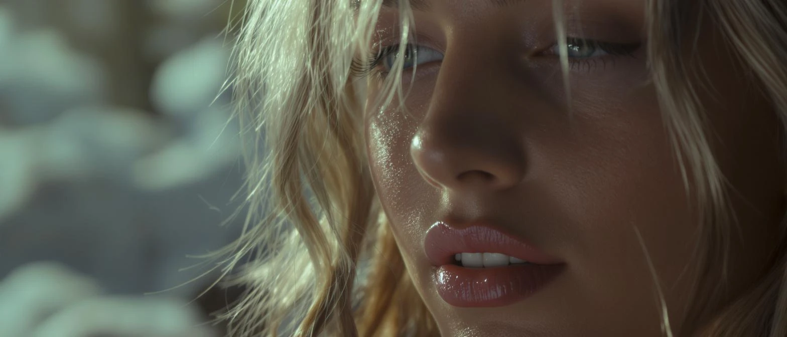 Extreme Closeup photo of a beautifull woman, cinematic light, 8K, very detailed, sharp emoji