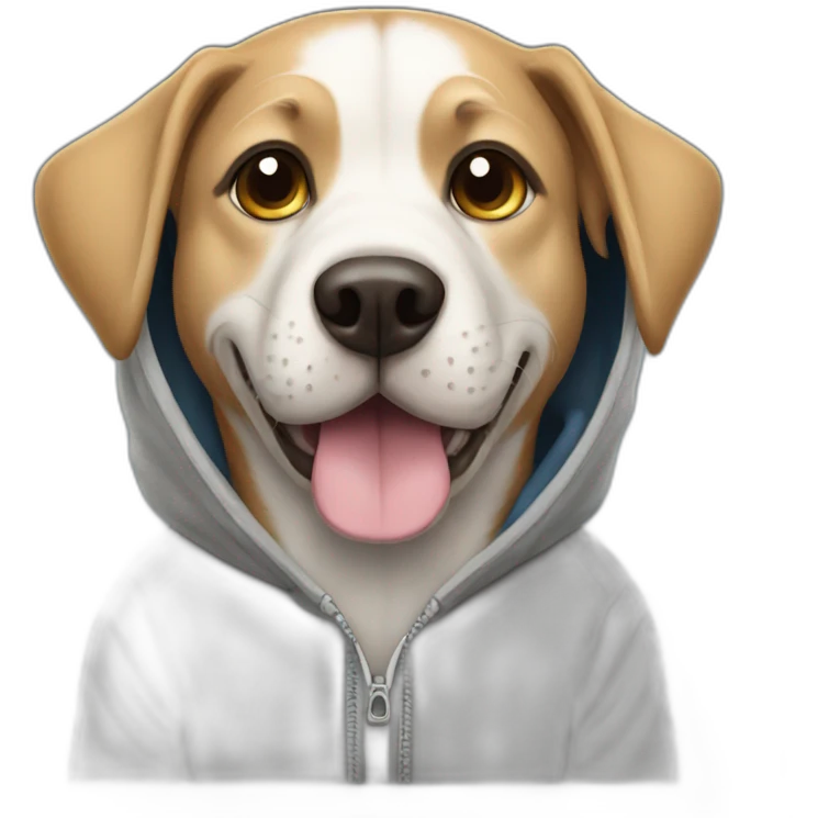 Dog wearing an hoodie  emoji