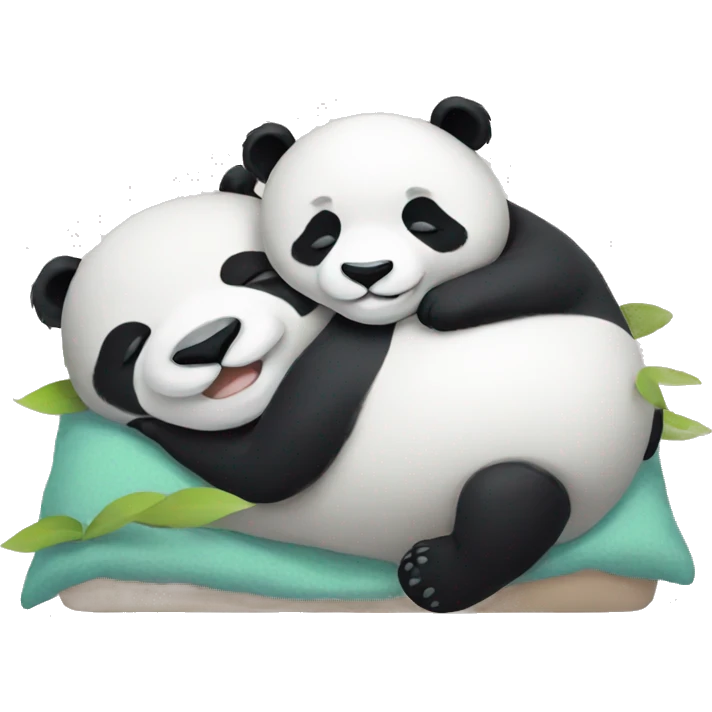 Sleeping panda couple emoji