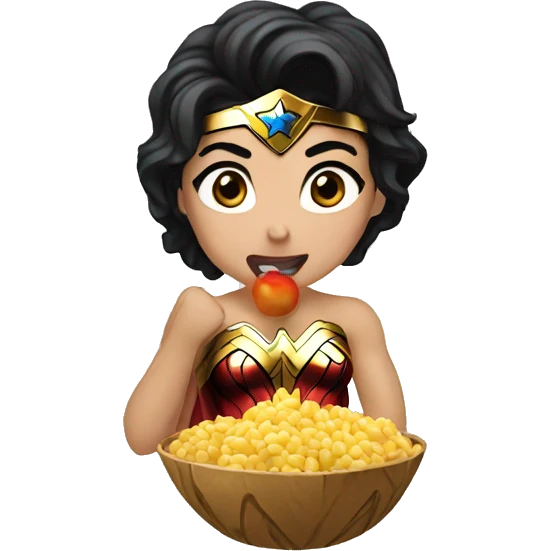 wonder woman eating emoji