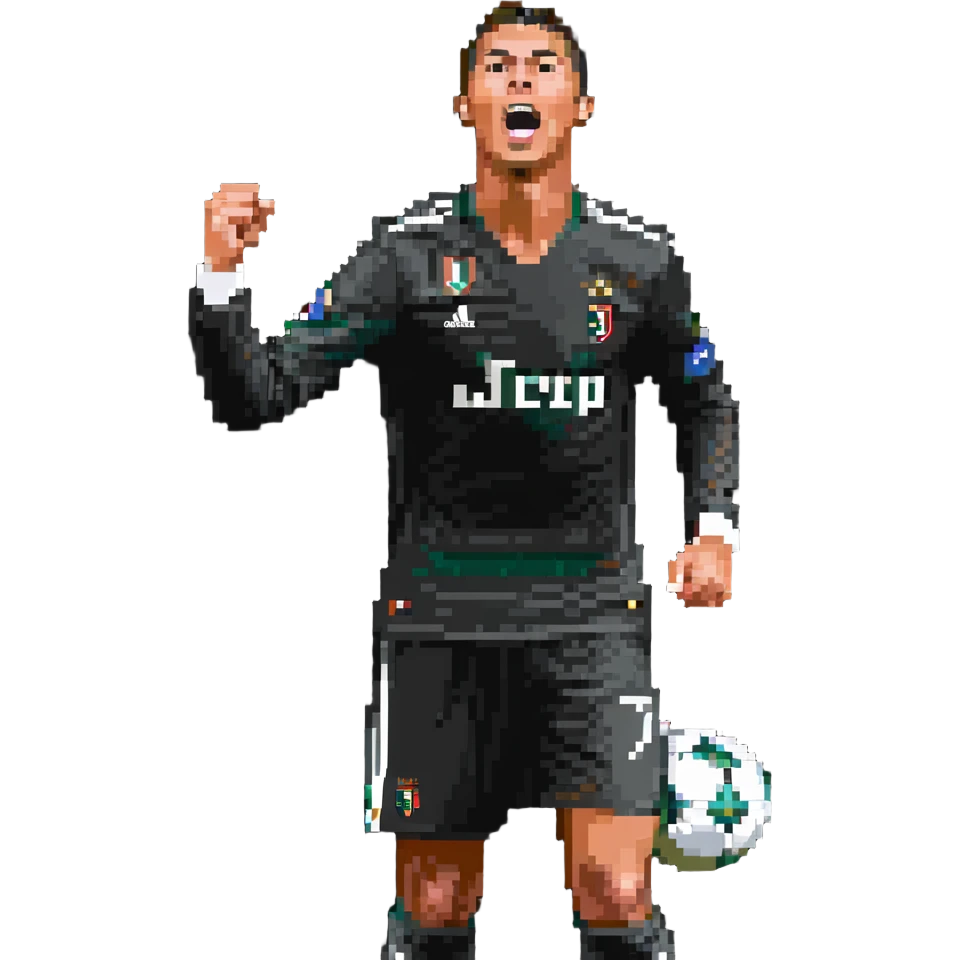 Cristiano Ronaldo performing Siuuu celebration emoji
