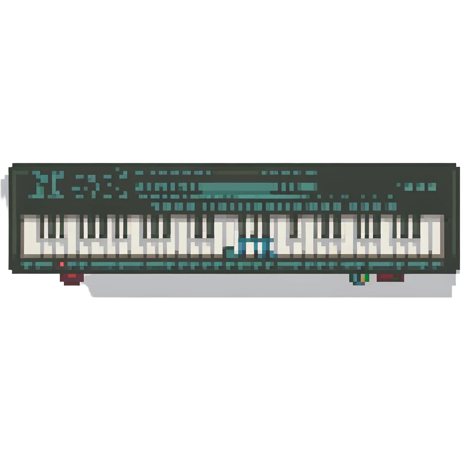 pixel art of a piano keyboard emoji