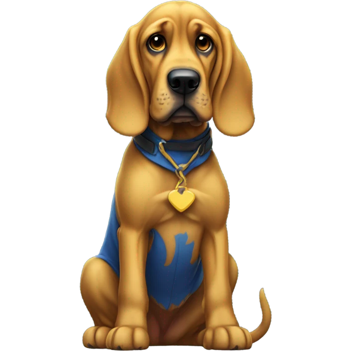 blue and yellow standing on hind legs begging bloodhound  emoji