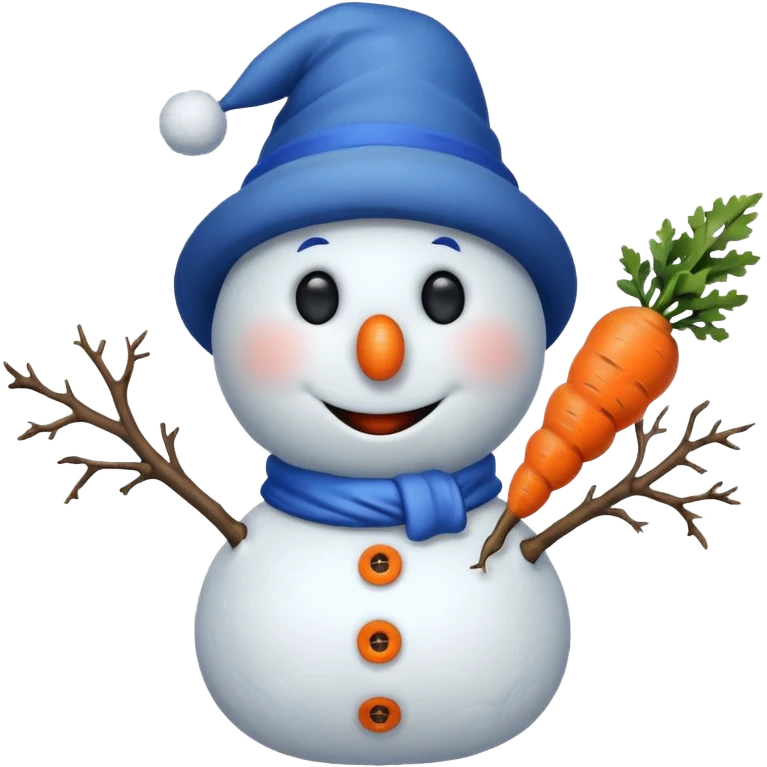 snowman wearing blue hat emoji