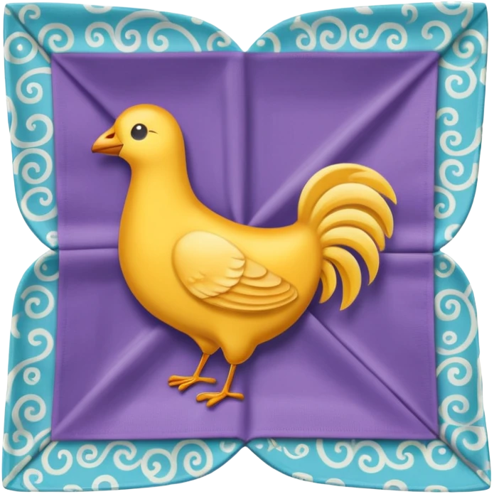 flapped patterned napkin emoji