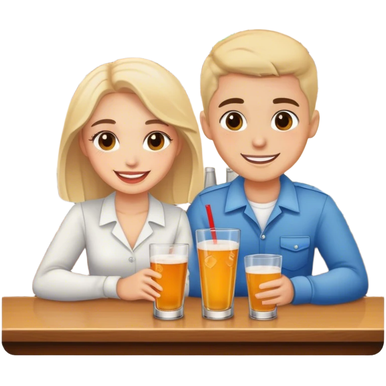 girl and boy at bar emoji