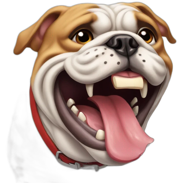 bulldog biting something emoji