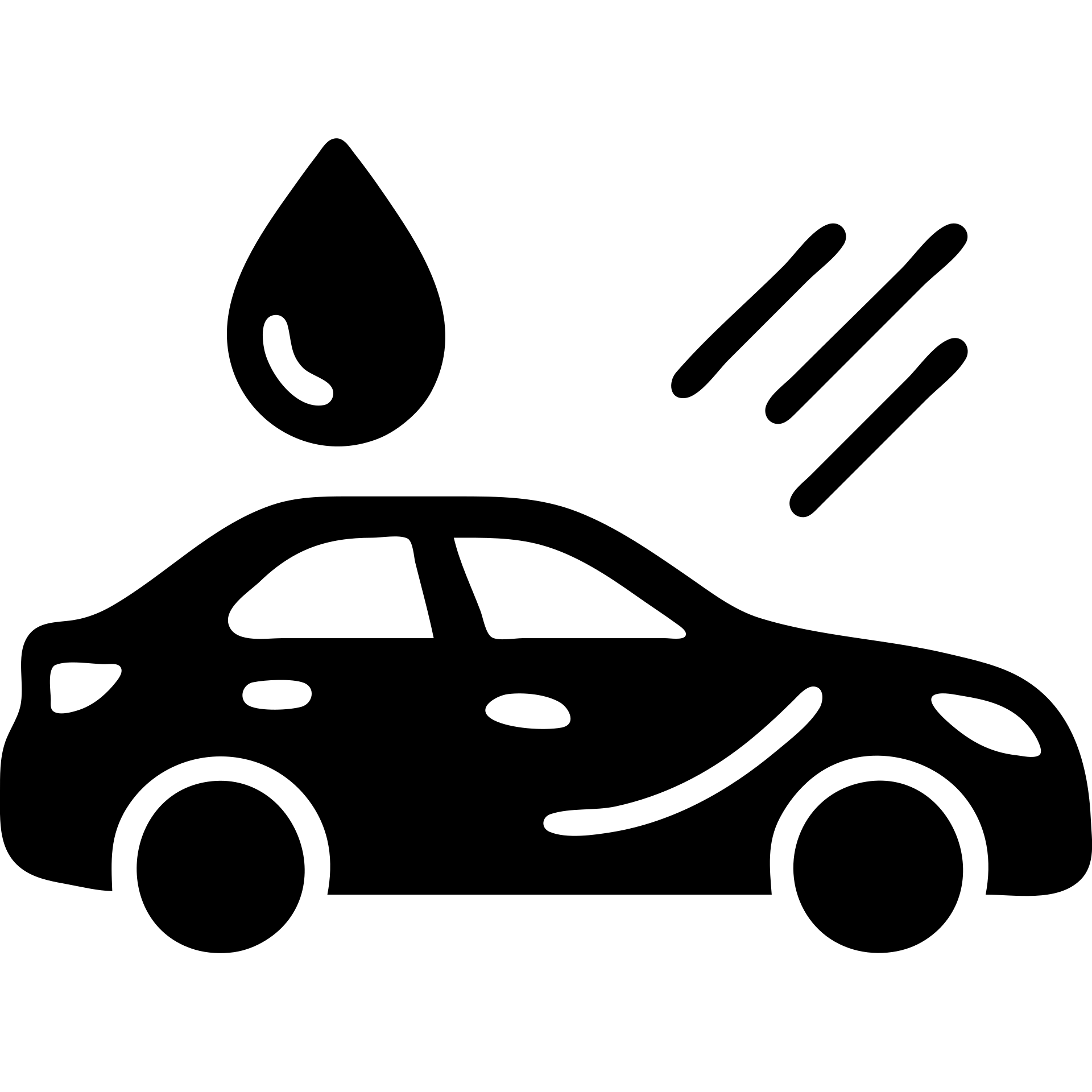 solid icon of a full luxury vehicle with glossy black mirror paint, strong shine and reflections, water droplet sliding on the surface, minimal repellent effect with lines, elegant and minimal emoji