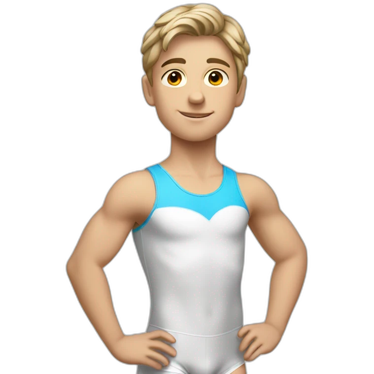 sporty european boy in gymnast leotard emoji