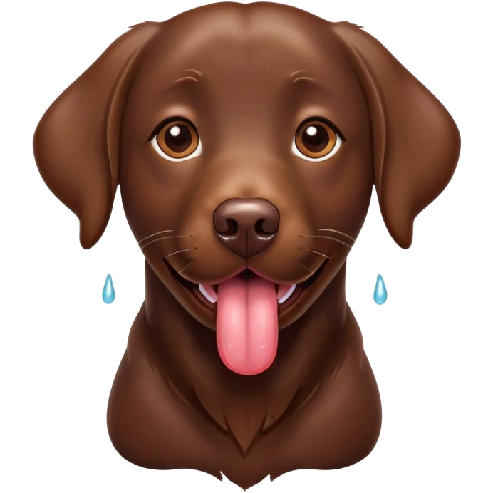 Chocolate labrador sticking her tongue out  emoji