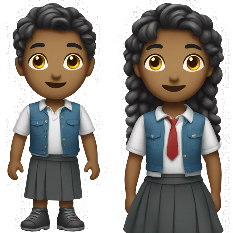 boy wearng a bloue with a skirt emoji
