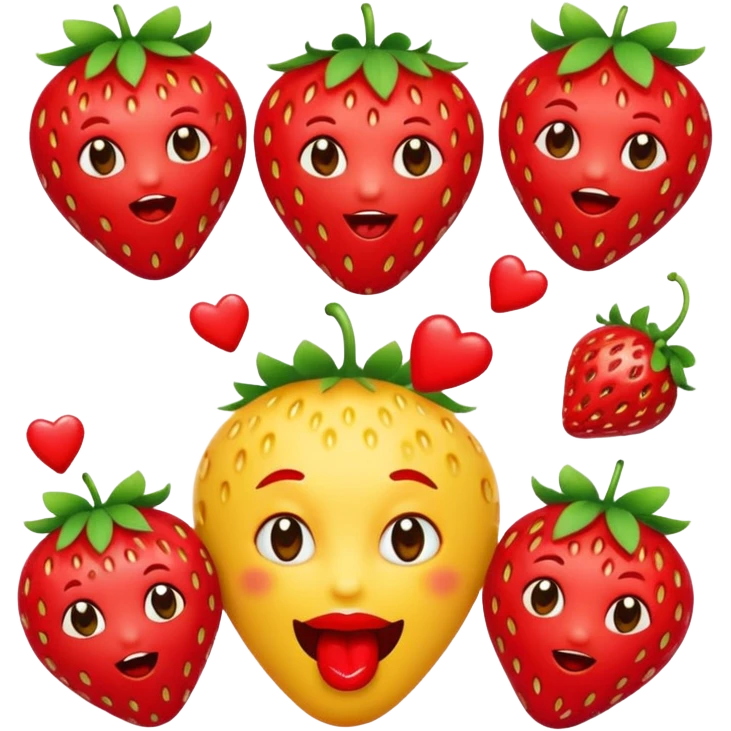 strawberry 🍓 and red kiss 💋 fashioned stylish little emoji for “slay” reaction emoji