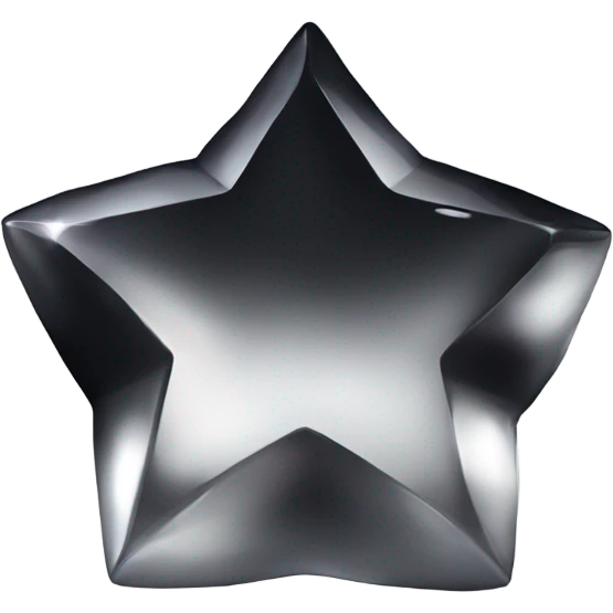 Black shiny jewel star AI in letter emoji