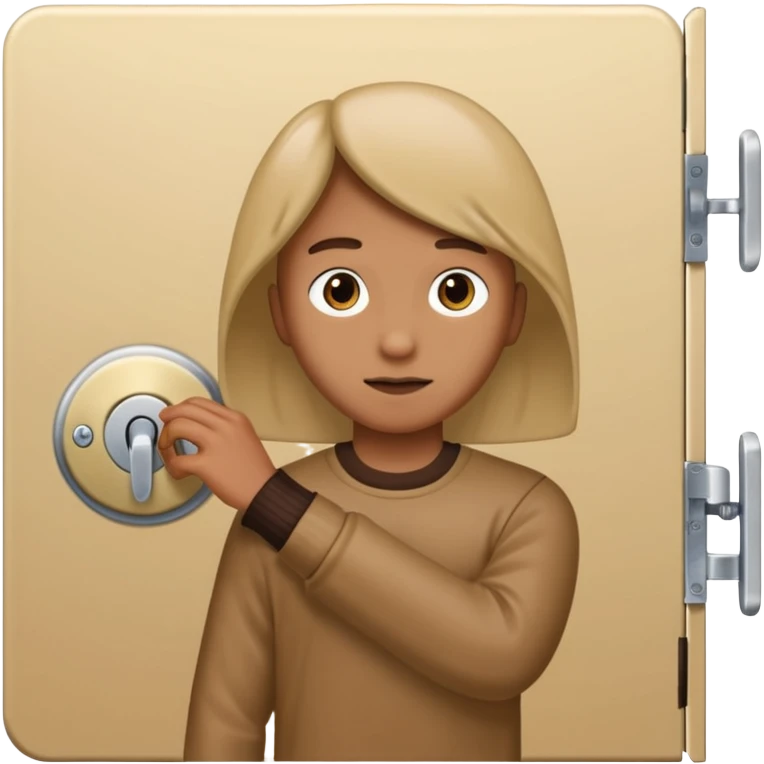 Someone locking a door emoji