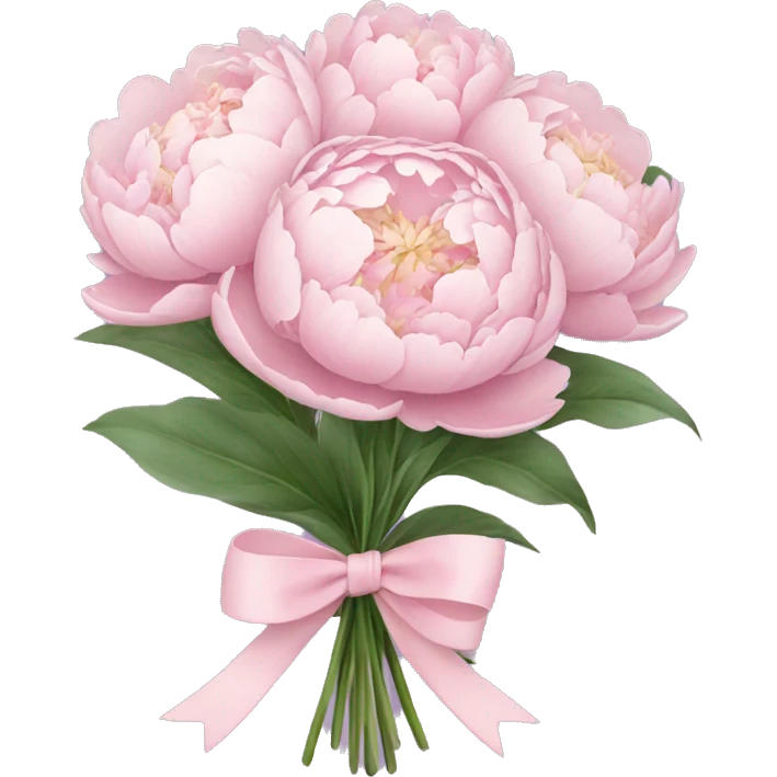 pastel peony bouquet with bow emoji