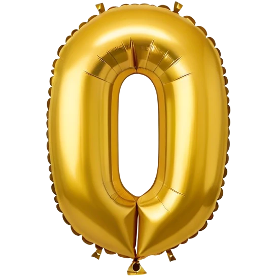 the number 0 in gold balloons emoji