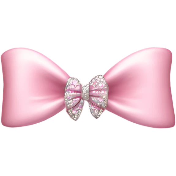 A baby pink bow filled with rhinestones all over  emoji