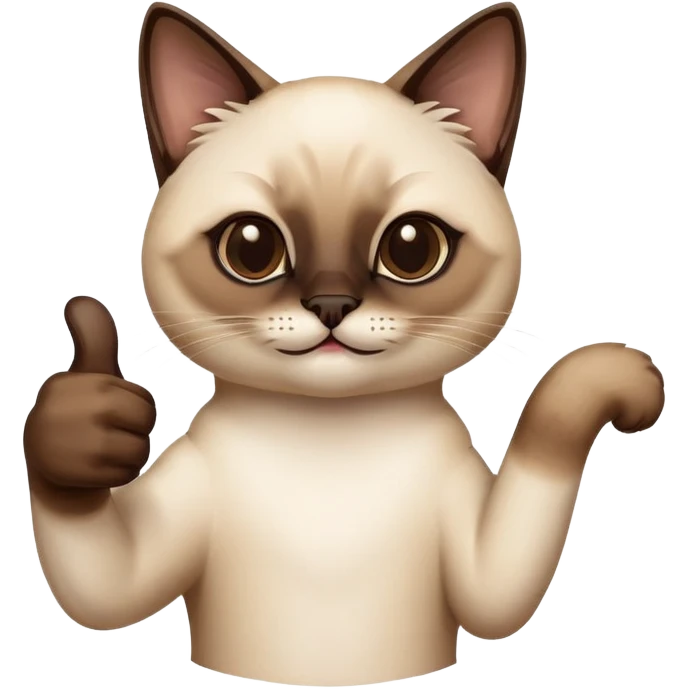 A siamese cat with her tumbs up emoji