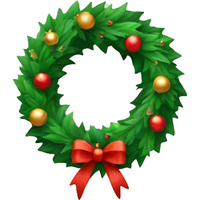 Christmas wreath emoji