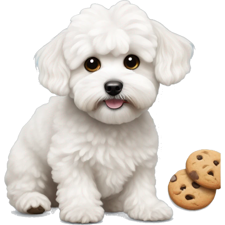 white maltipoo with cookie emoji