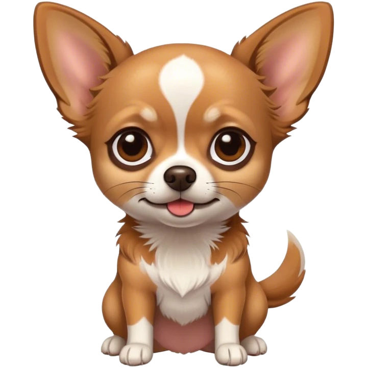 quiero un chihuahu cafe con una mancha blanca en la frente  emoji