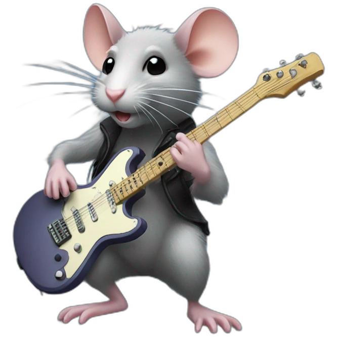 rat playing electro guitar emoji