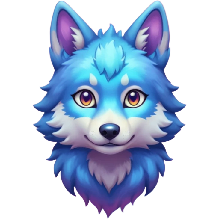 anthropomorphic anthro kawaii cute colorful shiny pastel nebula furry wolf-fursona furry (full body) emoji