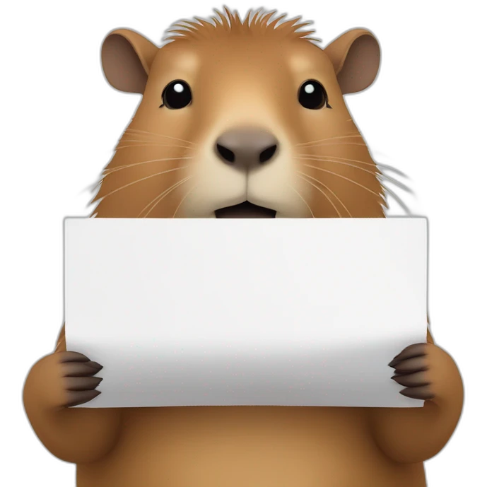capybara with a paper sheet in hands emoji