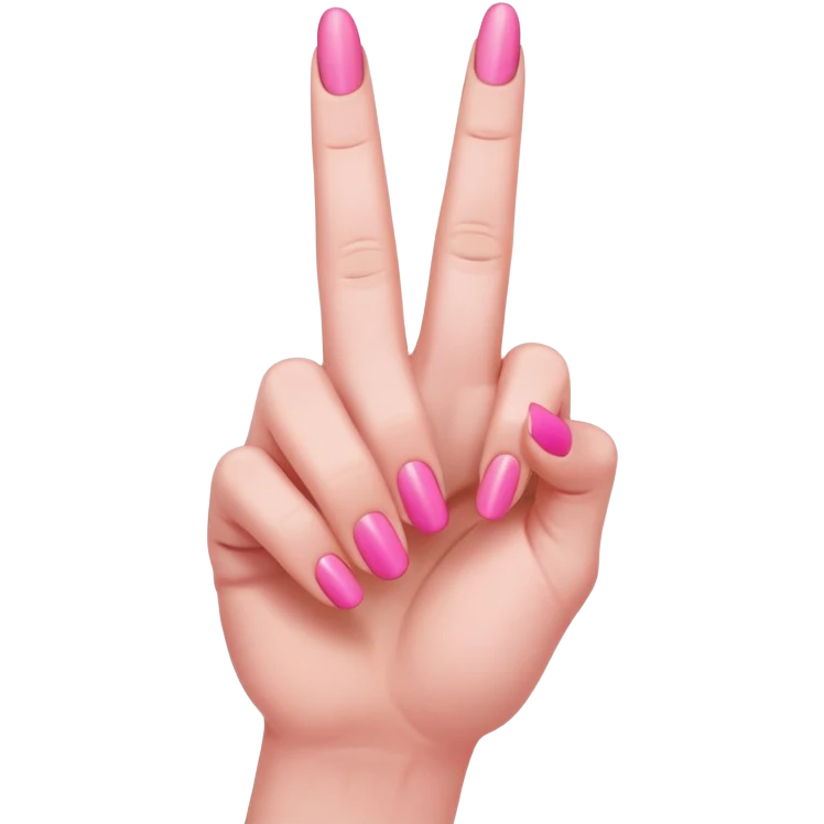 Perfectly manicured nails painted pink with  middle finger flipping someone off facing out emoji