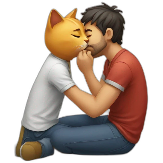 man kissing a cat emoji