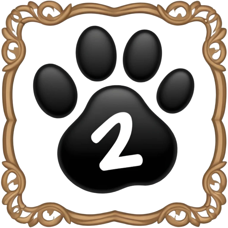 puppy paw print with number 12 inside and a border emoji