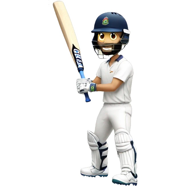 Cricketer with Bat emoji