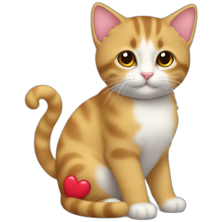 chaton avec coeur emoji