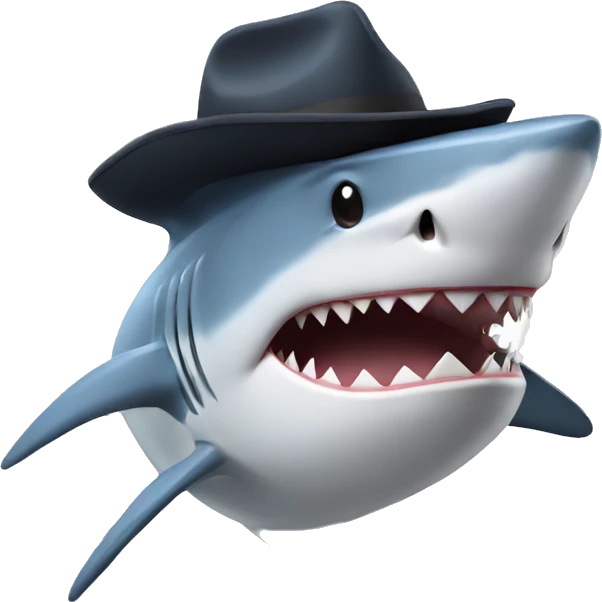 Shark with a hat  emoji