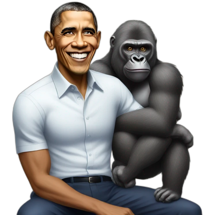 Buff Gorilla chilling with Barack Obama emoji