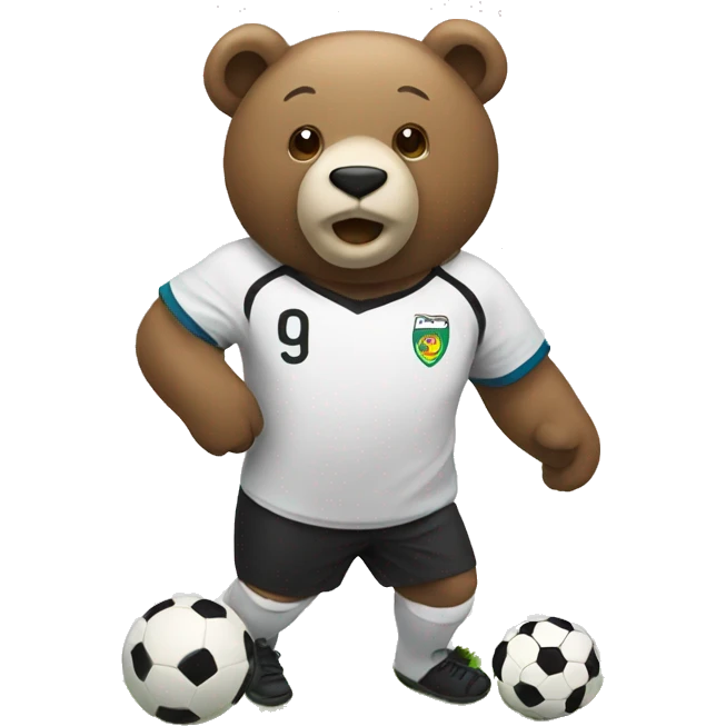 polabear playing the soccer emoji