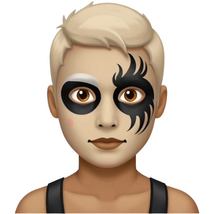 Fan with Face Paint half body emoji