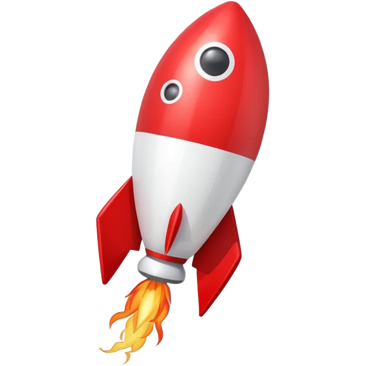 rocket shaped flying balloons emoji