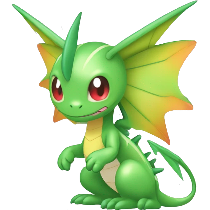 Full body cute edgy shiny colorful Flygon-Scyther-grovyle emoji