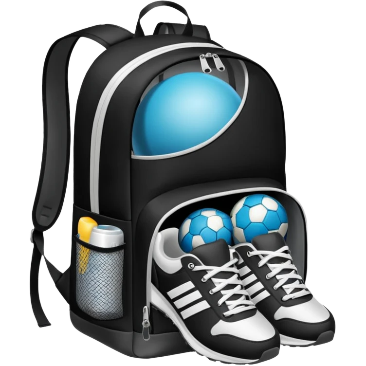 A special backpack with a separate compartment for the ball and sneakers emoji